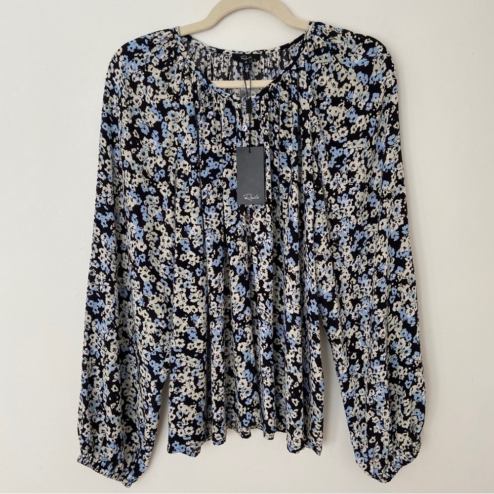 Rails NWT Indi Top Midnight Meadow Floral size XL Long Sleeve Popover - Picture 5 of 13